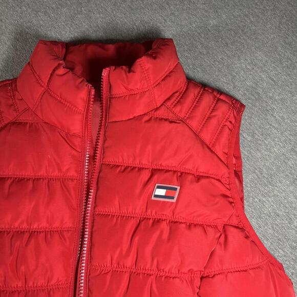 Tommy Hilfiger Women's Small Red Quilted Puffer Vest Puffer Hilfiger jacket - Picture 3 of 8